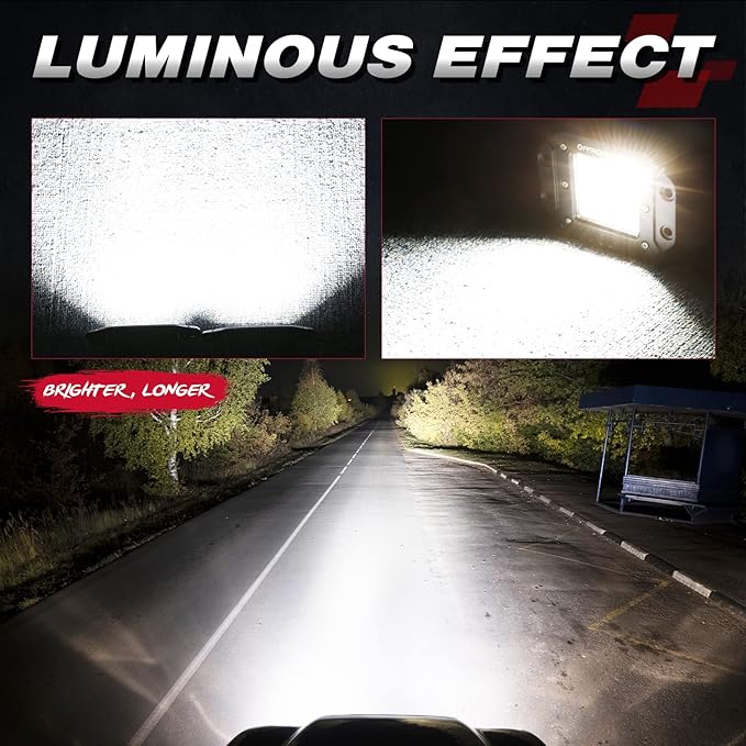 Flush Mount LED Pods, OFFROADTOWN 2pcs 5'' 78W Driving Light Work Lights Flush LED Light Bar Super Bright Fog Off Road Lights for Truck UTV ATV SUV Boat 4x4 Car