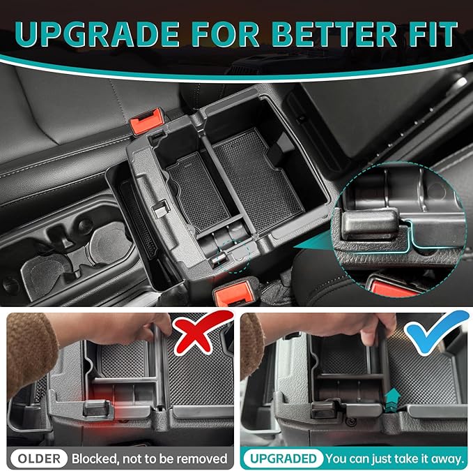3PCS Center Console Organizer Combo Kit Compatible with 2018-2026 Jeep Wangler JL JLU 4xe Rubicon Sahara & Gladiator JT Accessories, Insert/Hanging Armrest Storage Box & Gear Shift Side Tray