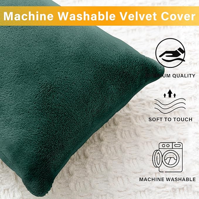 2 Pack Small Pillow, Memory Foam Mini Pillow 11 X 7 Inches for Travel, Sleeping, Nap and Neck, Knee, Lumbar Support, Tiny Cushion for Pet, Dogs (Dark Green)