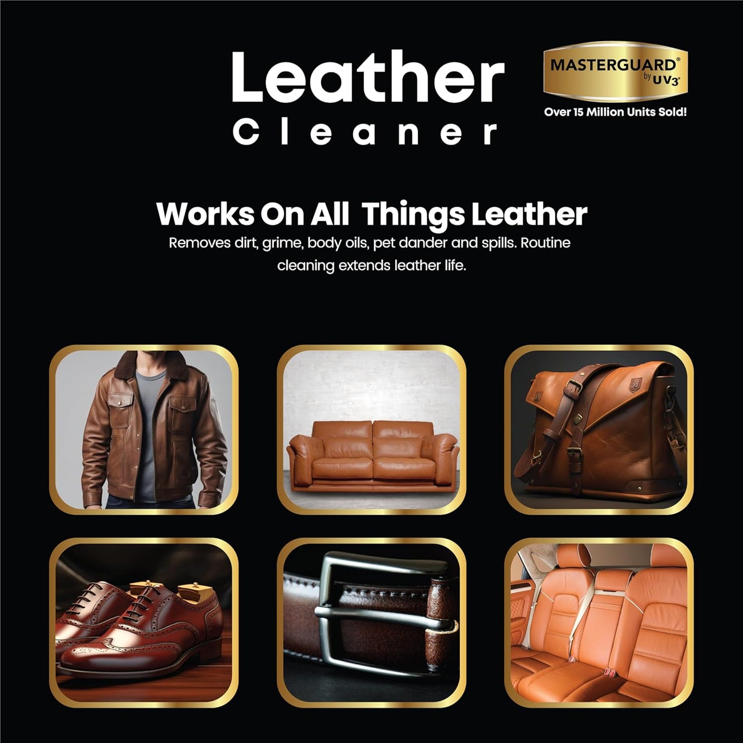 Water Based Solution Leather Cleaner and Conditioner w/ 2 Free Microfiber Cloths - Premium Saddle Soap for Car Interior, Furniture, Shoes, Boots, Couches, and Purses - Leather Restorer & Conditioner