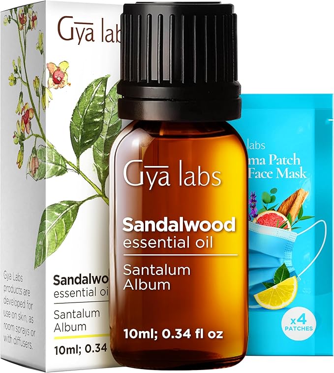 100% Pure Sandalwood Essential Oil - 0.34 Fl Oz - Sandalwood Oil for Hair, Skin, Diffuser, Aromatherapy & DIY Candle Making Scent