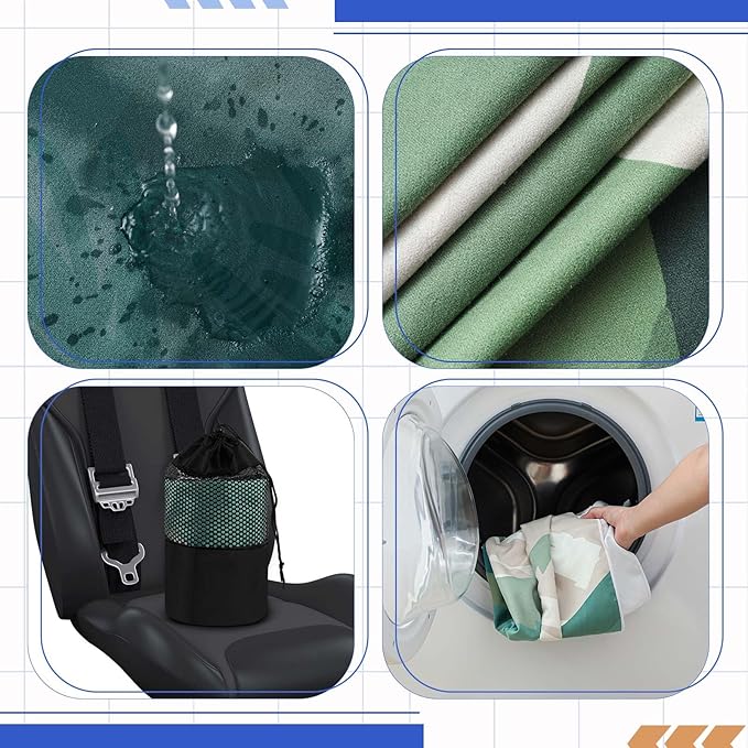 2 Pack Car Seat Towel Covers with Storage Bag 63 x 32 Inch Athletic Running Towel Seat Sweat Washable Non Slip Cover Gift for Car Outdoor Sport Activities (Mixed Landscapes)