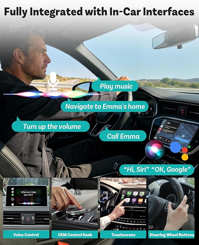 OTTOCAST Mini Pico 2026 Wireless CarPlay Adapter for iPhone & Android – Plug and Play Android Auto Adapter, Fast Connection, Small & Space-Saving