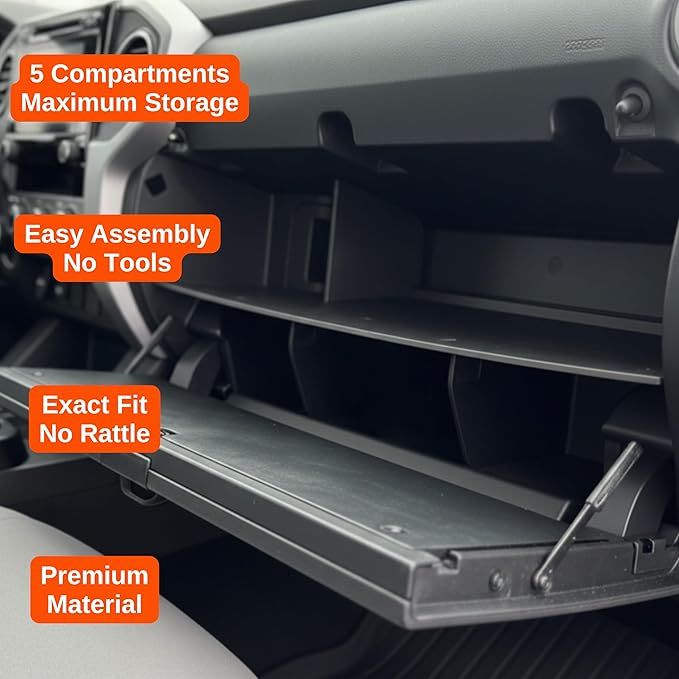 Vehicle OCD - Glove Box Organizer for Toyota Tacoma (2016-2023) - Made in USA - SLX144