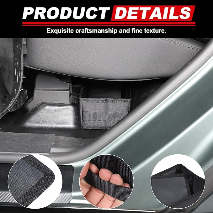 Under Seat Organizer for Hummer EV Accessories Backseat Rear Hidden Under Seat Storage Bags Portable Waterproof Foldable Storage Tool with Handle for Hummer EV SUV Pickup 2024 2025 2026 (B/1PC)