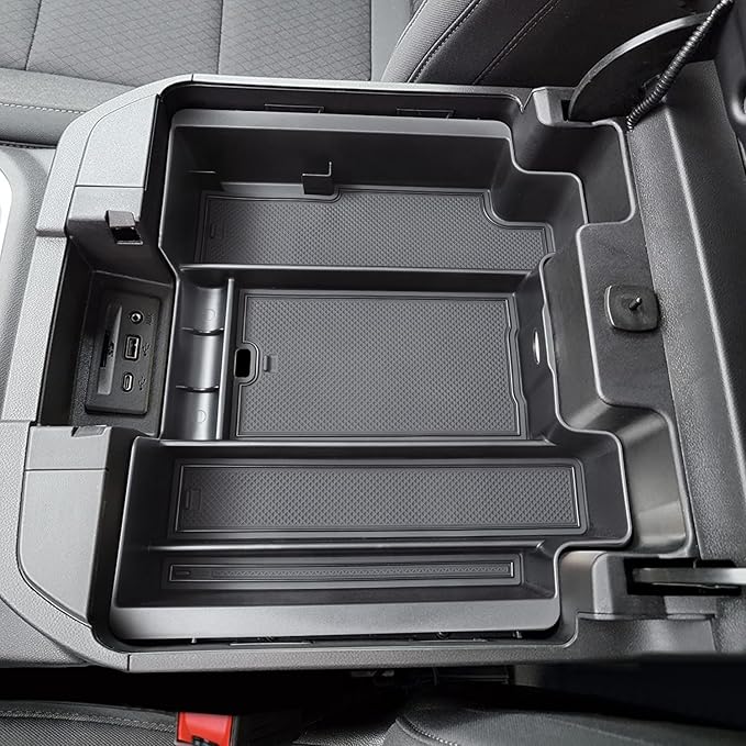 PIMCAR Full Size Center Console Organizer for 2019-2022 Chevy Silverado/GMC Sierra 1500 & 2020-2023 Silverado/Sierra 2500 HD 3500 HD Accessories-Full Console w/Bucket Seats ONLY