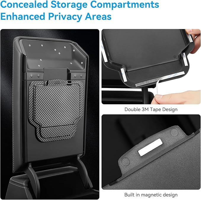 Center Console Organizer Tray for Tesla Model Y Juniper 2025-2026 & Model 3 Highland 2024-2026 - Tesla Accessories Storage Double Layer Tray Silicone Non-Slip Surface, Cup Holder & Camera Cover