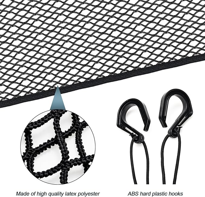 Cargo Net for Car Trunk Organizer, Elastic Mesh Pockets Backseat Hanging 25.6 x13.7 inches Trunk Organizer Storage Pouch Bag Car Net Accessories for SUV MPV