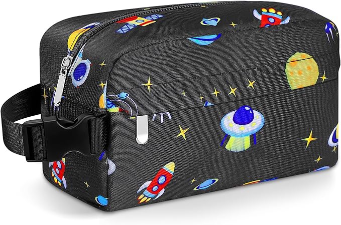Small Insulated Snack Bag Lunch Bag for Kids Lunch Box for Women/Men, Collapsible [3L/5-Can] Reusable Lunch Bag Cooler Bag for Bottle with Handle Buckle for Work/School,Planet Astronauts