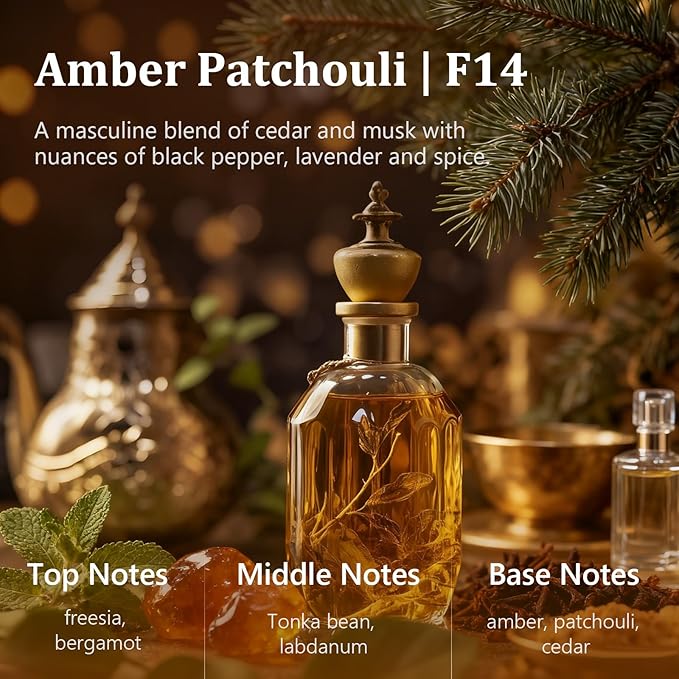 C Classy Hanging Car Air Freshener 2 Pack, Amber Patchouli Essential Oil Diffuser, Long-Lasting Fragrance, Cute Glass Bottle Car Accessories for Women & Men, Made in USA