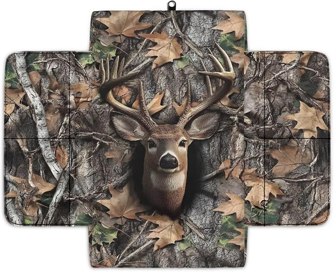 Tupalatus Deer Center Console Cover Water-Resistant Hunting Forest Universal Center Console Pad Non-Slip Car Interior Protection Accessories Easy Installation Fit for Cars Truck SUV