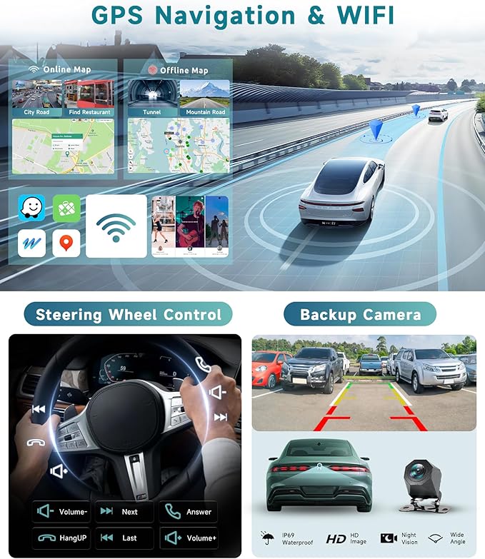 4 Core 4+64G Car Radio (Fit B.O.S.E) for 2003-2006 Chevy Silverado Impala Tahoe GMC Sierra Yukon Hummer H2, 7" HD Touchscreen Android Stereo with 5G WiFi Carplay Android Auto EQ FM SWC Backup Camera