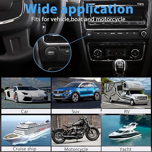 YACSEJAO USB Flush Mount Cable USB 2.0 Dashboard Panel Dash Mount Extension Cable with Buckle for Car Truck Boat Motorcycle Dashboard, 1m