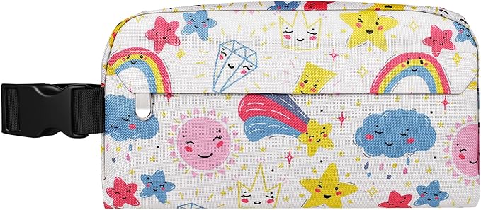 Small Insulated Snack Bag Lunch Bag for Kids Lunch Box for Women/Men, Collapsible [3L/5-Can] Reusable Lunch Bag Cooler Bag for Bottle with Handle Buckle for Work/School/Travel, Rainbow