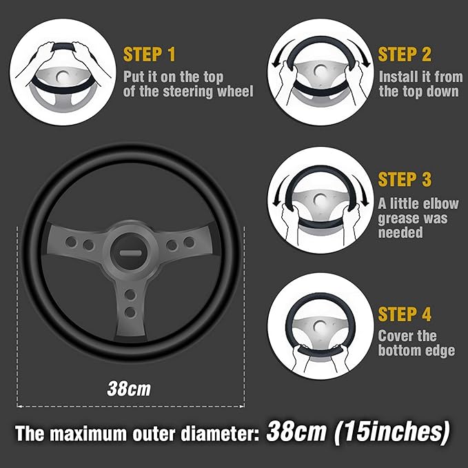 ZHOL Pink Steering Wheel Cover, Universal 15 inch Microfiber Breathable Ice Silk Anti-Slip Car Wheel Protector, Warm in Winter Cool in Summer