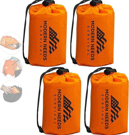 MODERN NEEDS Emergency Sleeping Bag Survival – Thermal Blanket & Bivy Sack | Emergency Bivy & Survival Blanket | Outdoor Sleeping Bag & Hiking Sleeping Bag | Sleeping Bags for Adults