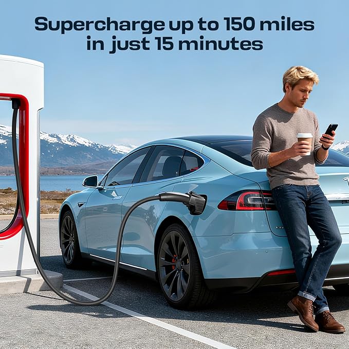 NACS to CCS1 Charger Adapter Compatible with Tesla Superchargers,UL 2252 Upgraded Tesla Supercharger to CCS1 Charger Adapter (500A, 1000V), Fast Charge for Electric Vehicle, [Check Compatibility]