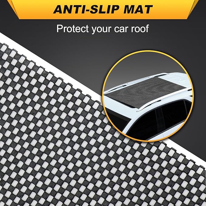 Sailnovo Car Rooftop Cargo Carrier Bag 20 Cubic, PVC Vehicle Soft-Shell Car Top Carrier for Cars with/Without Roof Rack, Waterproof Roof Bag Includes Anti-Slip Mat,10 Reinforced Straps, Yellow