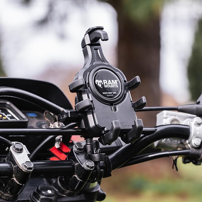 RAM MOUNTS Quick-Grip Pro Phone Holder with B-Size (1") Ball & Vibration Damper RAM-HOL-PD5BVU