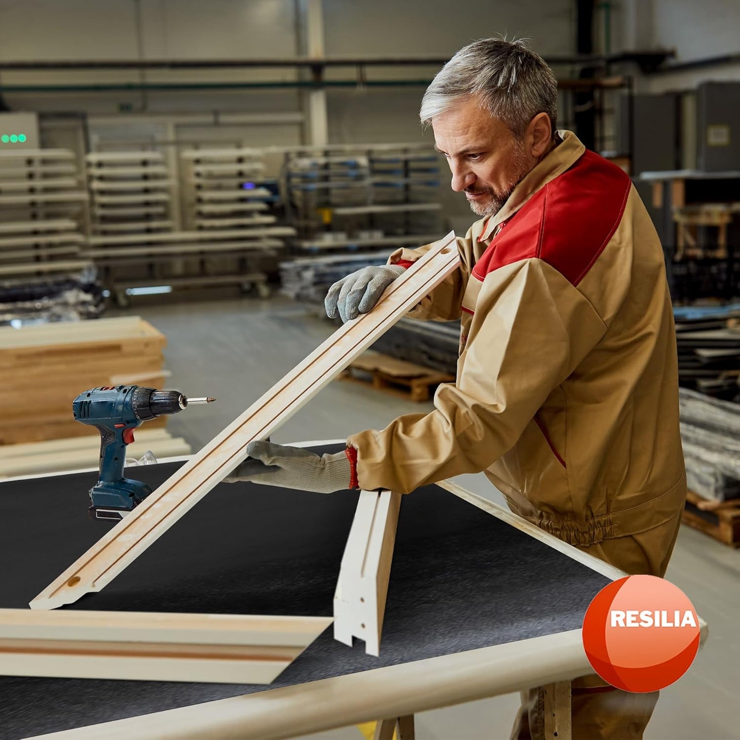 RESILIA Work Bench Mat - 48" X 96", Scratch-Resistant PVC Mats - Protect Your Workbench, Table, or Tool Station from Painting, Woodworking, Crafting, Building, & More, Black, Made in The USA