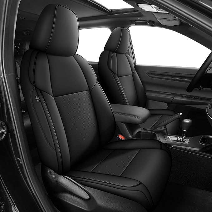 AOMSAZTO Car Seat Covers for Toyota RAV4 Limited XLE SE Platinum Adventure 2013 2014 2015 2016 2017 2018 (NOT for Hybrid) Custom Fit Faux Leather Full Set Black（2013-2018 Black）
