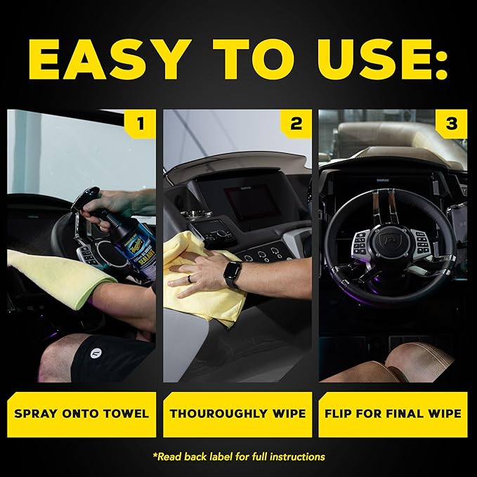 Meguiar's Marine & RV Hybrid Ceramic All Surface Sealant - Premium Fiberglass and Gel Coat Sealant that Boosts Gloss, Beading & Protection from UV Damage - Easy to Apply and Wipe Off – 32 Oz Spray