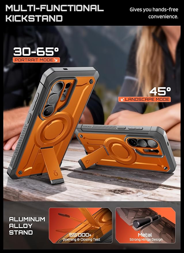 SUPCASE for Samsung Galaxy S26 Ultra Case with Stand, Military-Grade Drop Protection, Compatible with Wireless Charging/MagSafe, Built-in Screen Protector & Front Frame – UB Pro Mag, Coral