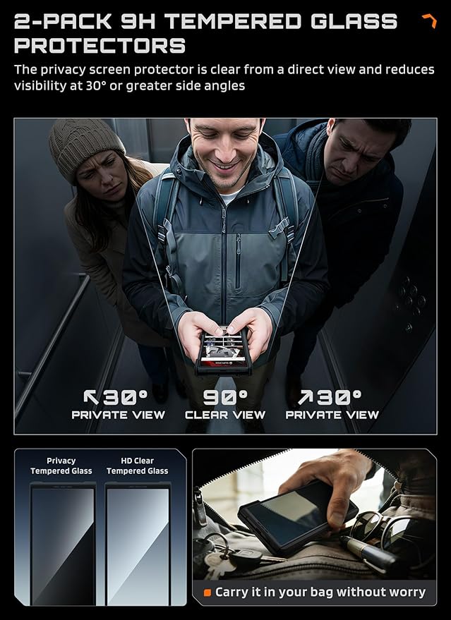 SUPCASE for Samsung Galaxy Z TriFold Case with 2 Tempered Glass Screen Protectors (UB Grip), [Compatible with MagSafe] [Built-in Kickstand] [Hinge Coverage] Military-Grade Protection Phone Case,Aramid