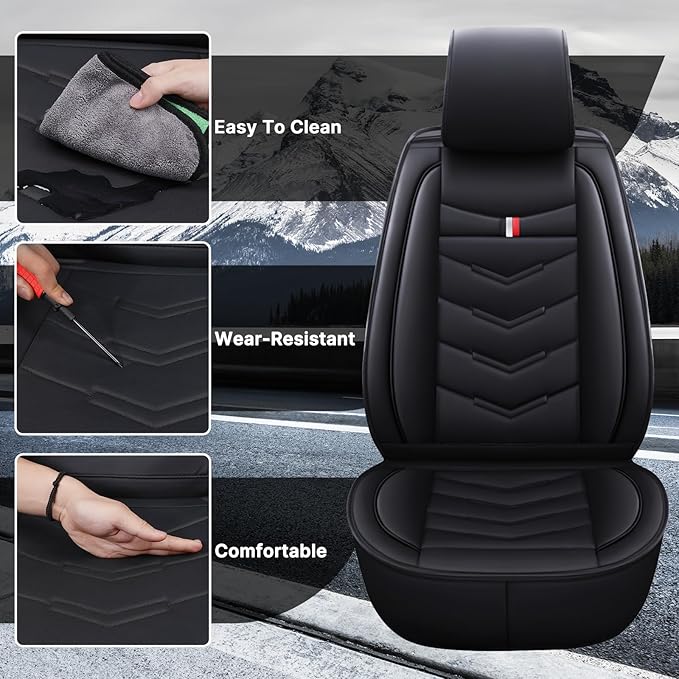 Car Seat Cover for Chevrolet Camaro 2000-2024, Durable Wear Resistant Waterproof Vehicle Cushion Cover, Breathable No Odor Premium Leather Vehicle Seat Covers.(Standard,Black)