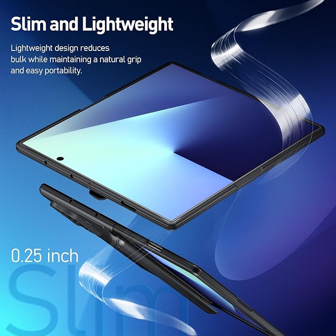 Poetic Revolution Flex Case for Galaxy Z Fold 7, [Hidden Foldable Kickstand][Hinge Protection][MagSafe Compatible], Full Body Shockproof Galaxy Z Fold 7 Cover with Built-in-Screen Protector, Black
