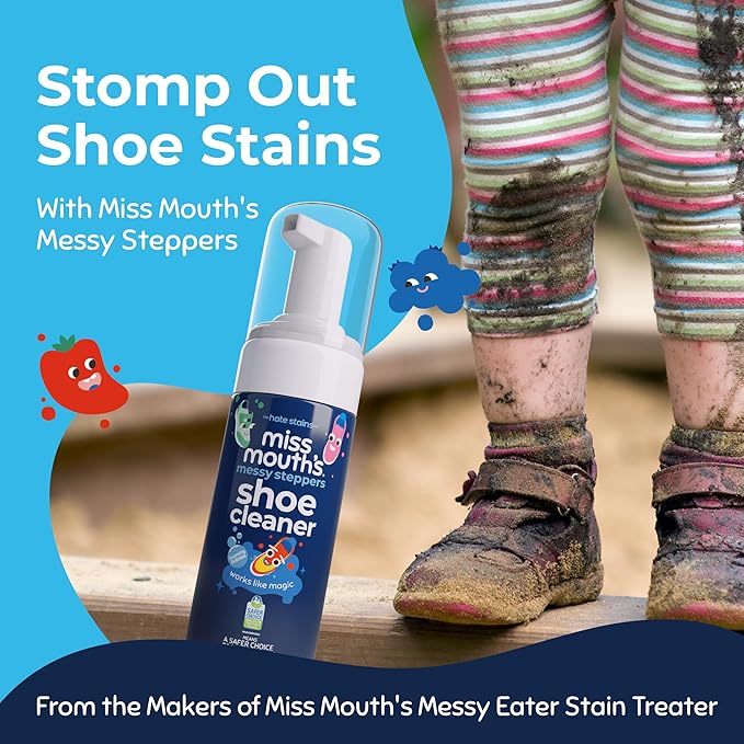 Miss Mouth's Messy Eater Stain Treater and Messy Steppers Shoe Cleaner Magic Duo - Stain Remover for Clothes, Carpet, Upholstery and Shoe Cleaner for Sneakers, Leather, Cloth, Mesh