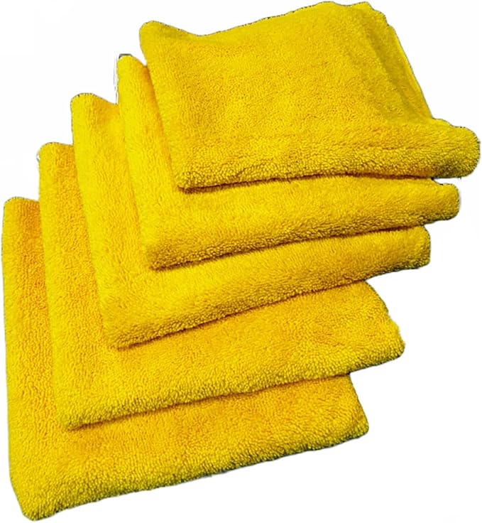 The Edge 360 Interior Microfiber Cleaning Towels, 16x16 inches, Premium Korean Quality, 360 GSM, Yellow, 10 Pack