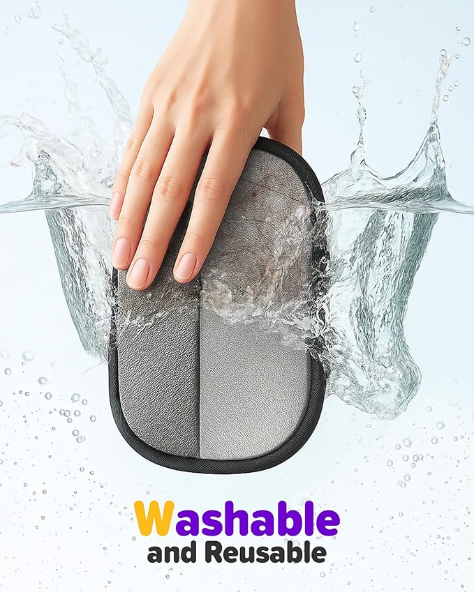 2026 Thickened Electrostatic Pet Hair Removal Gloves (2 Pcs) - Reusable Strong Grooming Gloves for Cats & Dogs, Hair Remover Gloves for Couch, Furniture, Carpet, Car Seats & Clothing Purple