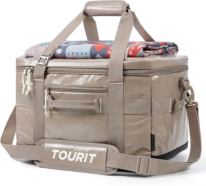 TOURIT Soft Sided Cooler Bag Insulated 48/60 Cans, Large Collapsible & Leakproof Ice Chest for Picnic, Beach, Camping, Travel