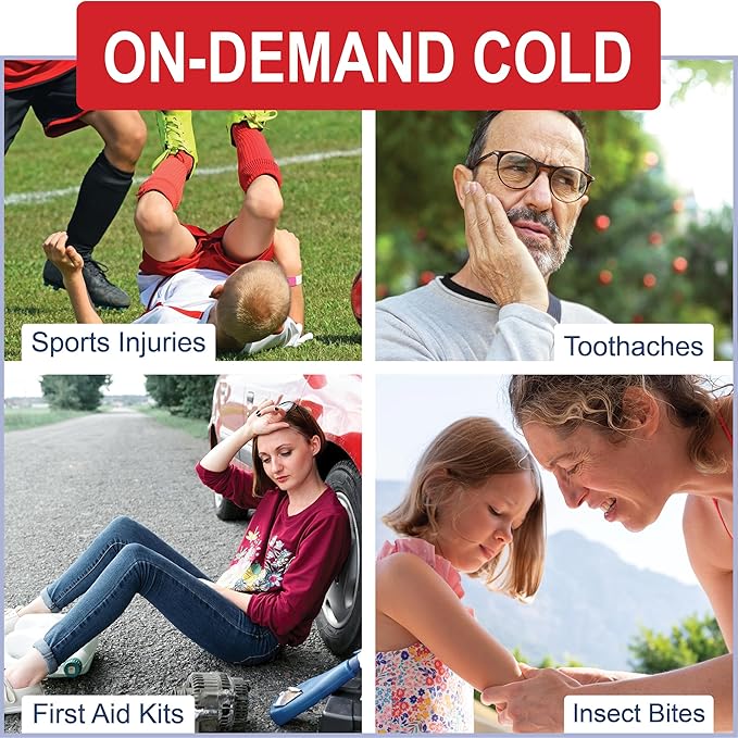 Sport Temp Instant Ice Cold Packs (7”x 5”) Disposable Ice Packs for Pain Relief, Swelling, Injuries, Toothaches, and Sprains – Cold Therapy for Athletes, First Aid, Travel & Outdoor Use (60 Pack)