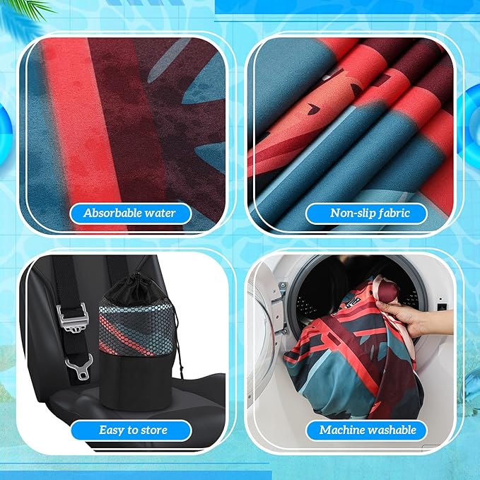 2 Pack Car Seat Towel Covers with Storage Bag 63 x 32 Inch Athletic Running Towel Seat Sweat Washable Non Slip Cover Gift for Car Outdoor Sport Activities (Golden Gate Bridge)