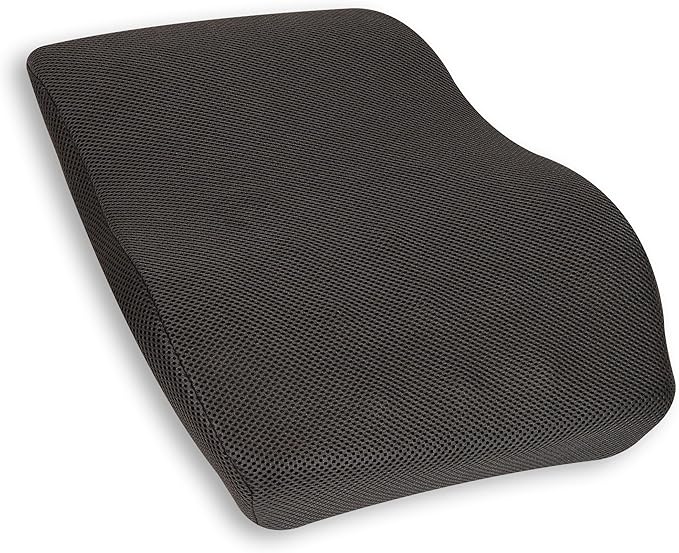 Mind Reader Air-Cloud Lumbar Cushion, Ergonomic Memory Foam Back Support Pillow for Office Chairs, Recliners, and Car Seats, Chiropractor-Recommended, Gray