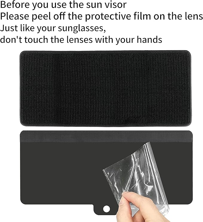 Sun Visor Extender for Car, Upgraded Polarized Car Sun Visor Extender with PC Lens, Velcro Design Convenient Adjustment Position, Filtering Glare, UV Rays for Safe Driving, Universal for Cars, SUV