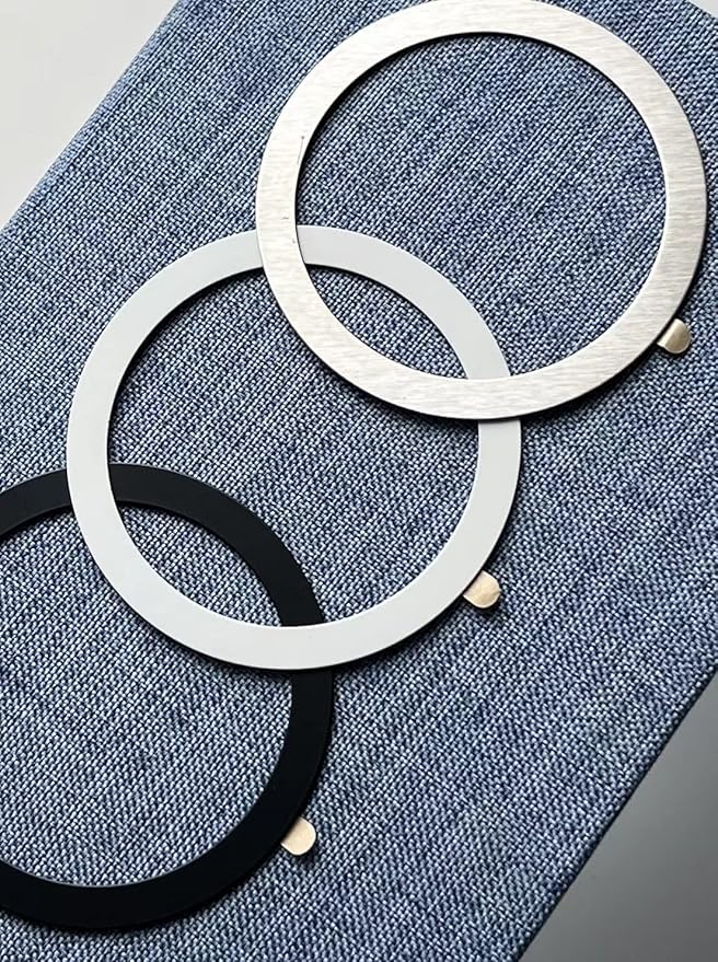 Magnetic Wireless Charger Universal Metal Rings - 6pcs,for MagSafe-Compatible Charger on iPhone 16/15 / 14/13/12 Series and Samsung Galaxy (2Black+2White+2Silver)
