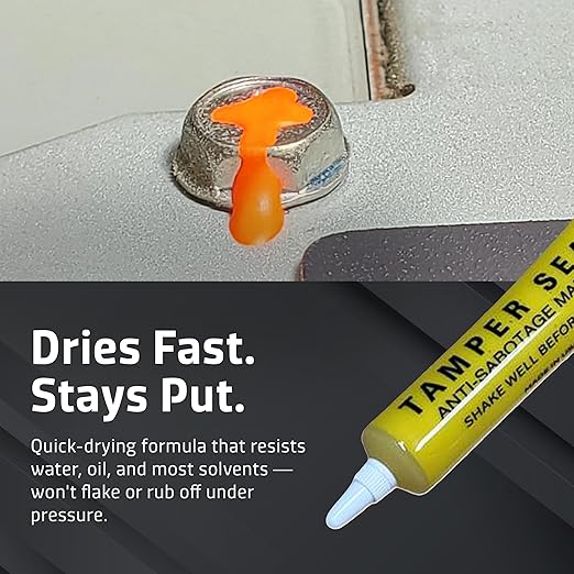 Next Phase – Yellow Tamper Seal Inspection Paint – Tamper-Proof Security Marker for Bolts, Fasteners & Assemblies – Quick-Drying, High-Visibility Paint – Automotive & Industrial Use – 1.5 oz Yellow