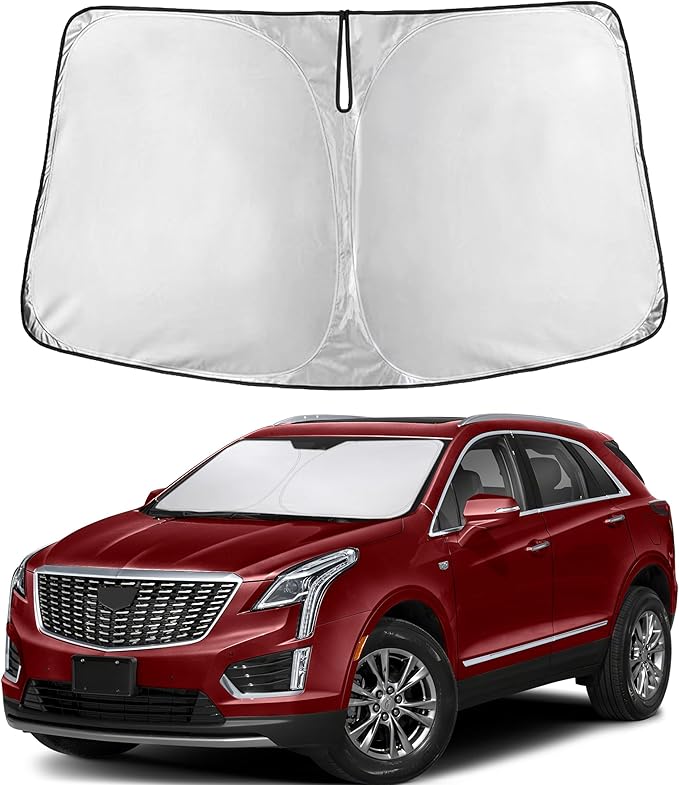 EcoNour Windshield Sunshade Compatible for Cadillac XT5 2017-2023 2024 2025, Sun Visor for Front Windshield & Window Sun Shade Cover, UV Heat Blocker & Protector, Car Accessories