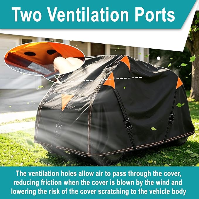 QYMOTO 900D ATV Covers Water-Proof Outdoor Heavy Duty,Quad Cover with 3 Adjustable Wind-Proof Straps for CFMOTO Cforce 600,Polaris Sportsman 500 550 570,Can-Am Outlander 450 570