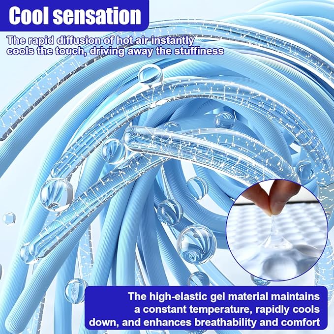 Cooling Gel Car Seat Cushion, Ice Silk Non-Slip Car Front Seat Cushion Pads, Thin Breathable Seats Protector Pad, Universal Auto Interior Seats Cooler Accessories for Long Driving (Black)