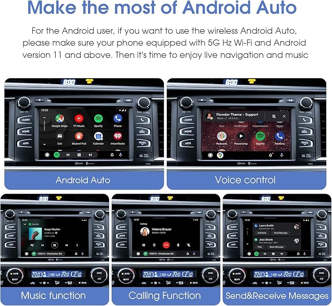 Wireless Carplay-Retrofit-Kit for Toyota 2014-2019 Tacoma/Highlander/RAV4/Corolla/Camry/Avalon/Prius/Sienna Land Cruiser Android Auto Decoder Upgrade Box EZoneTronics