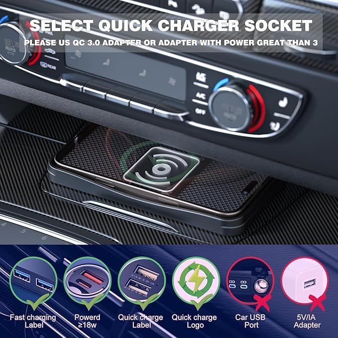 Wireless car Charger Charging pad 15W Fast Wireless Phone Charger Non Slip FastCharger for car Cell Phone Cordless Charging mat Compatible with iPhone 16/15/14/13/12 Pro Max,Samsung S23 S22 S20(S13)