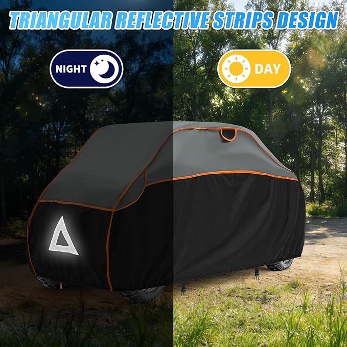 UTV Cover 4-6 Seater for Hail Protection, Heavy Duty All-Weather Protection UTV Cover with Air Vents, Windproof Buckles and Elastic Bands, Compatible with Polaris Ranger Can am Yamada