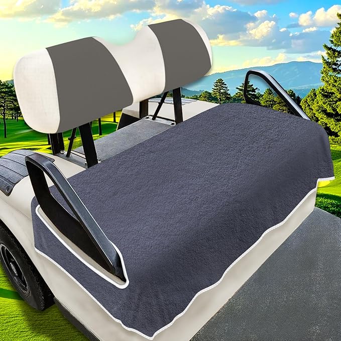 YOKYHOM Golf Cart Seat Covers for 2/4-Seater, Microfiber Seat Towel Blanket, Keeps Seats Cool, Clean & Comfortable, Fits EZGO, Club Car, Yamaha, 51"x31"
