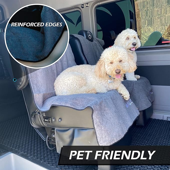 Malo’o SeatGuard Terry Cloth Car Seat Cover Towel, Universal Seat Protector Towel for Trucks and Cars, Soft & Warm Dual Layer Seat Cover for Sports Gear, Dogs and Wet Clothing