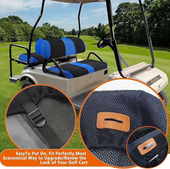 4 Passenger Golf Cart Seat Covers Fit for EZGO TXT OEM Ordinary Seat Cushion, EZGO TXT Front and Back seat Cover, Washable Golf Cart Seat Covers for EZGO