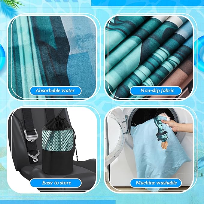 2 Pack Car Seat Towel Covers with Storage Bag 63 x 32 Inch Athletic Running Towel Seat Sweat Washable Non Slip Cover Gift for Car Outdoor Sport Activities (Statue of Liberty)